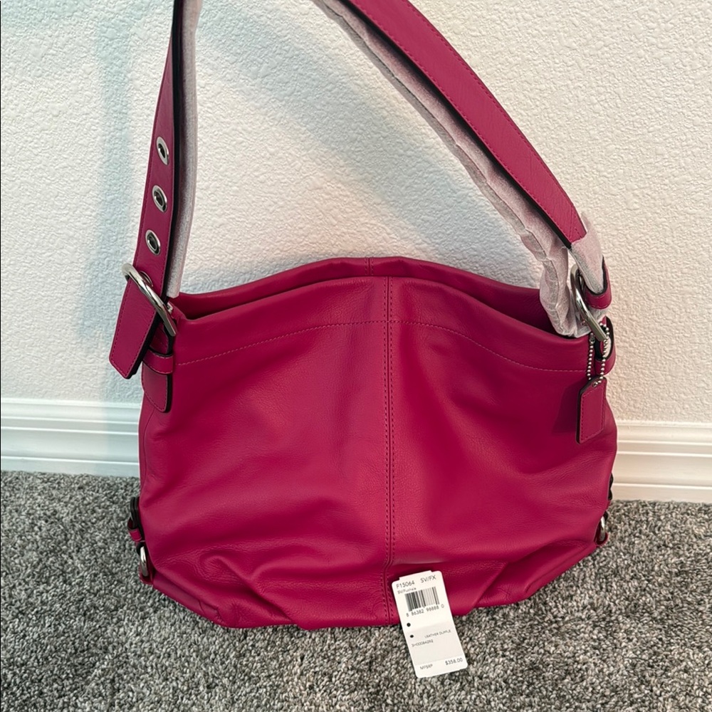 Coach Pink Shoulder Bag with Slouchy Silhouette
